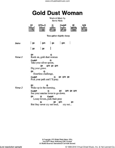 gold dust woman tab|gold dust woman tablature.